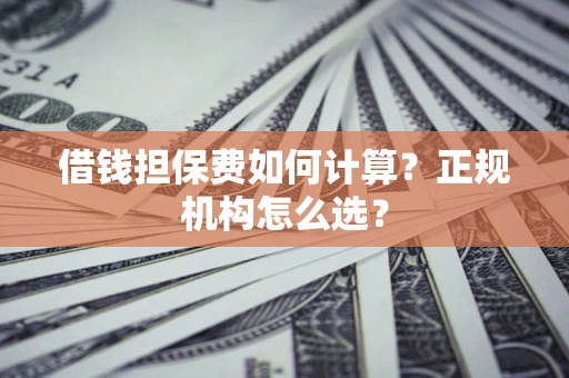北京借钱担保费如何计算？正规机构怎么选？