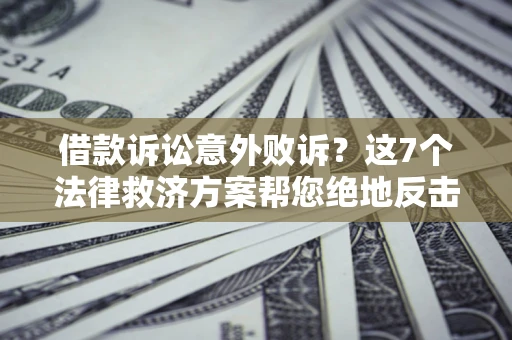 北京借款诉讼意外败诉？这7个法律救济方案帮您绝地反击！